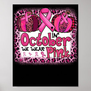 Poster En Octobre Nous Portons Le Citrouille Leopard De R