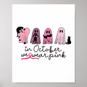 Poster En Octobre Nous Portons Le Fantôme Nk Et Le Cancer