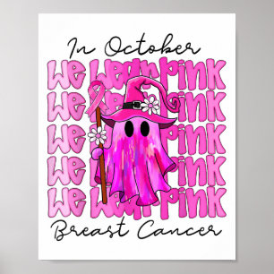 Poster En Octobre, Nous Portons Nk Cute Ghost Cancer Du S