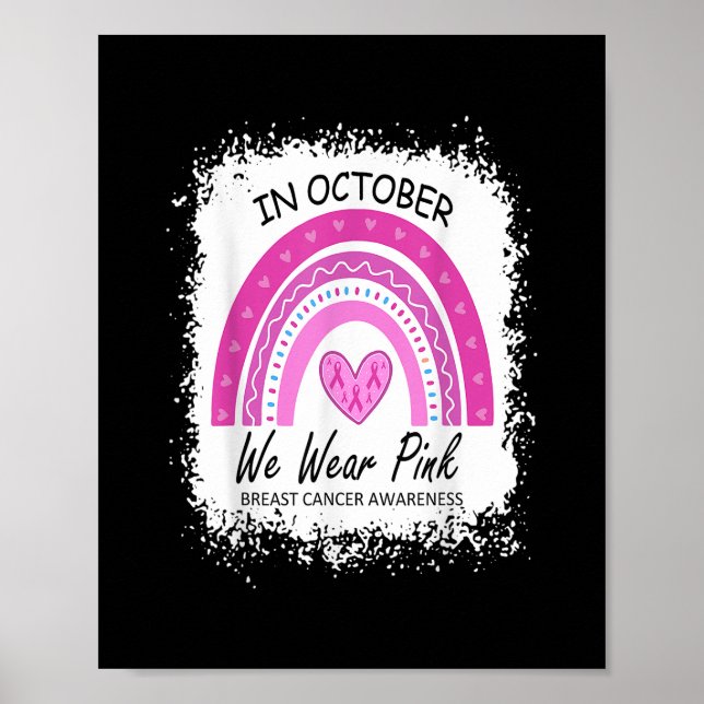 Poster En Octobre, Nous Portons Pink Breast Cancer Sensib (Devant)