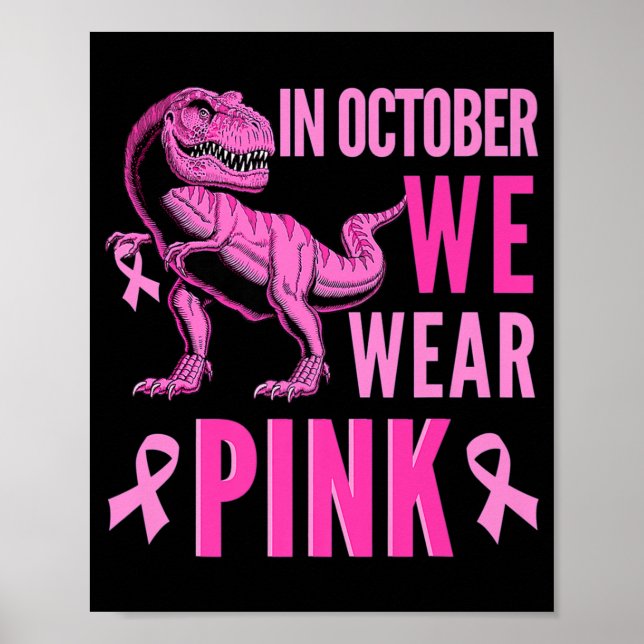 Poster En Octobre Nous Portons Pink Breast Cancer Sensibi (Devant)