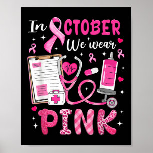 Poster En Octobre Nous Portons Rose Sensibilisation au Ca
