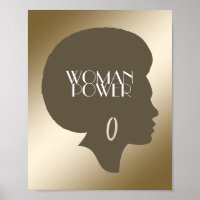 Poster en or métallique femme forte