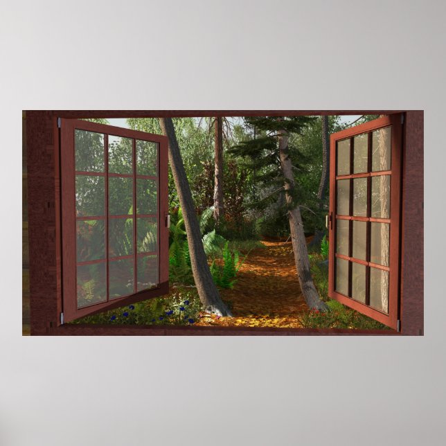 Poster en papier 36"x24" avec image "Vue fenêtre" (Devant)