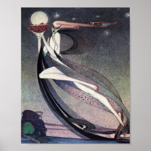 Poster En Powder et Crinoline By Kay Nielsen
