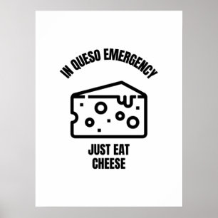 Poster En queso urgence amusant jeu de mots au fromage