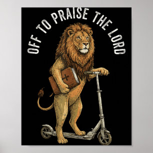 Poster En route pour louer le Seigneur Lion Jésus Bible d