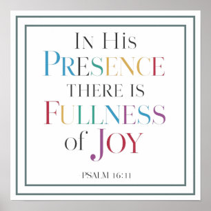 Poster En Sa présence, il y a plénitude de joie Biblique