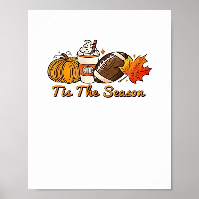 Poster En Saison Thanksgiving Leaf Spice Football Fa (Devant)