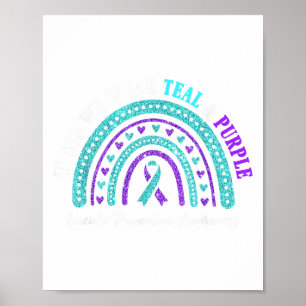 Poster En Sep Porter Turquoise Et Violet Prévention Du Su