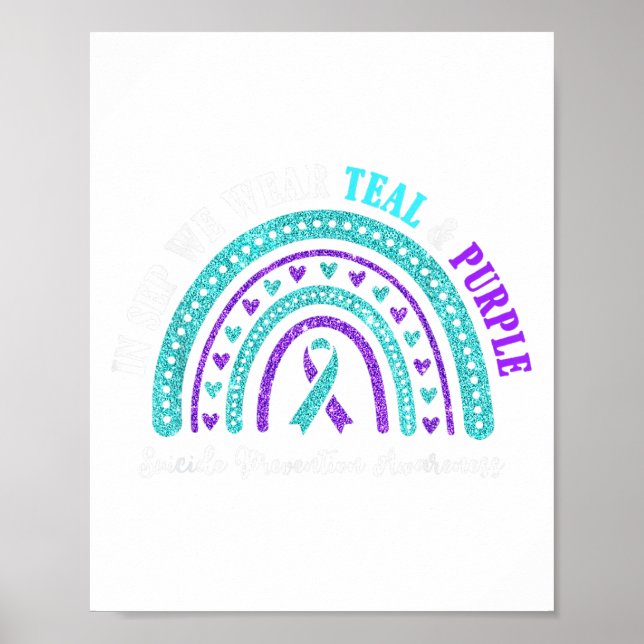 Poster En Sep Porter Turquoise Et Violet Prévention Du Su (Devant)