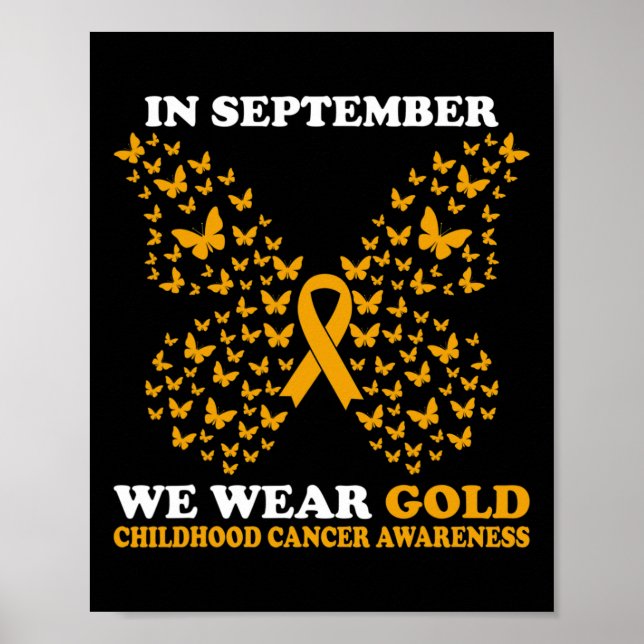 Poster En Septembre Nous Portons l'or Enfance Cancer Awar (Devant)