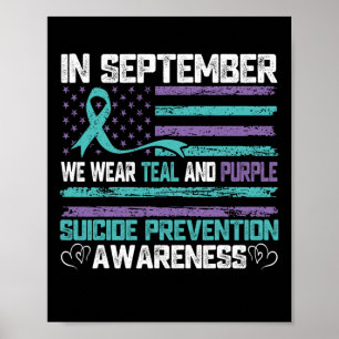 Poster En Septembre Nous Portons Turquoise Et Violet Suic