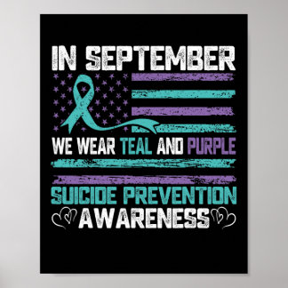 Poster En Septembre Nous Portons Turquoise Et Violet Suic