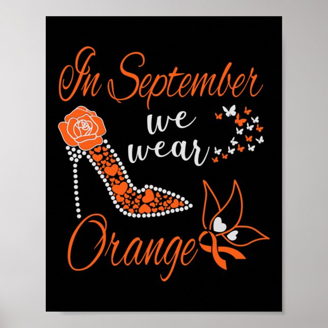 Poster En septembre We Wear Orange Leukemia Awareness Mon (Devant)
