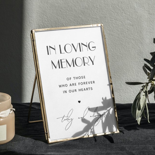 Poster En signe de mémoire d'amour. Mariage noir et blanc (Créateur téléchargé)