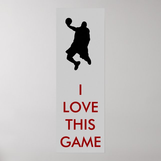 Poster en silhouette du joueur de basket-ball pano (Devant)