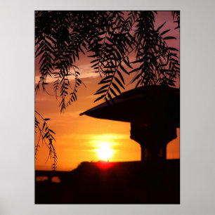 Poster en silhouette du soleil couchant