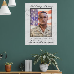 Poster En souvenir affectueux Citation de photo funéraire