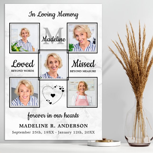 Poster En Souvenir Affectueux Collage Photo Mémorial Funé (Créateur téléchargé)