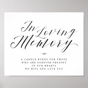 Poster En souvenir affectueux enseigne calligraphiée comm