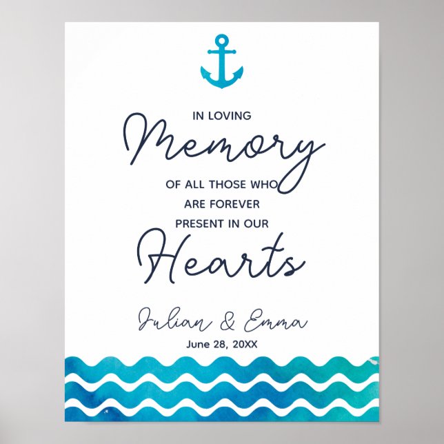 Poster En souvenir mémoration nautique signe de mariage d (Devant)