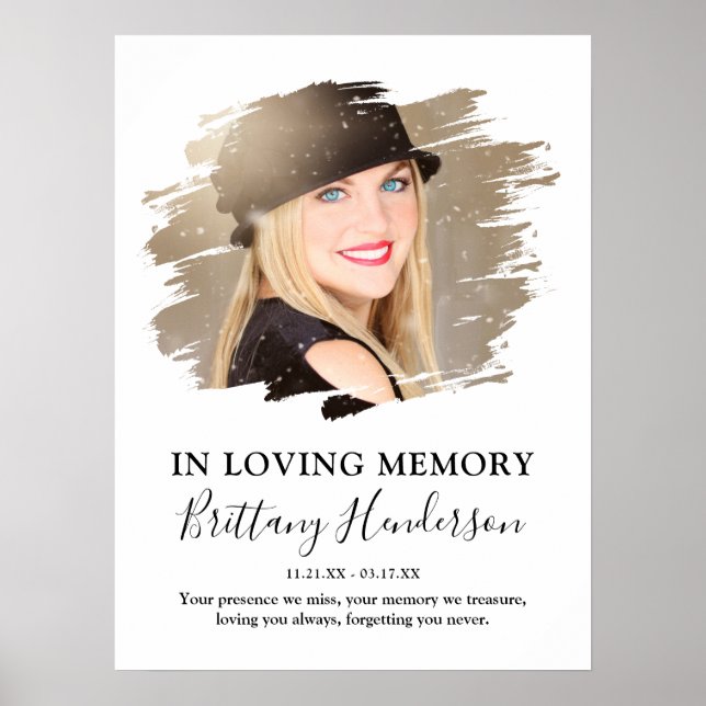 Poster En souvenir | Photo souvenir funéraire (Devant)