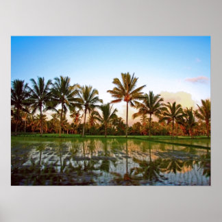 Poster en taille réelle (24" x 18") Palmiers Bali