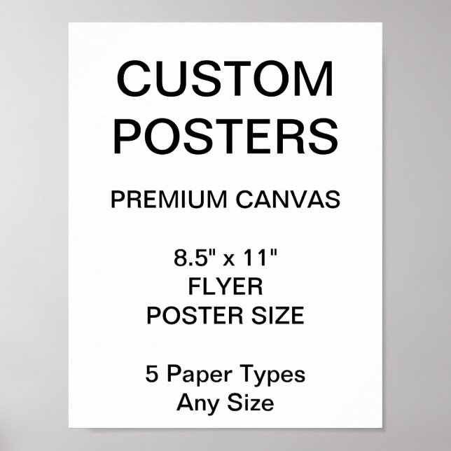 Poster en toile personnalisée 8,5 po x 11 po blanc (Devant)