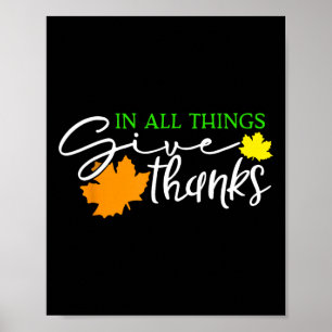 Poster En Toutes Choses Donnez Merci Automne Action de Gr