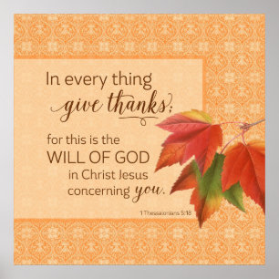 Poster En Toutes Choses Rendez Grâce - 1 Thes. 5:18