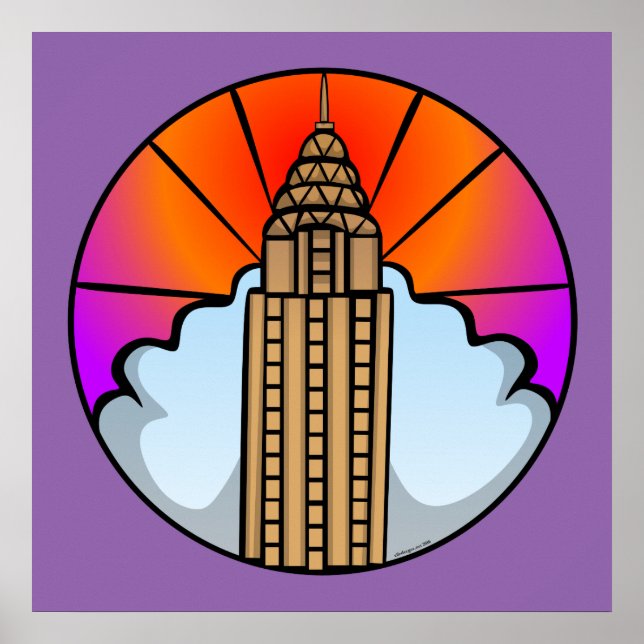 Poster en verre coloré NYC Skyscraper (Devant)