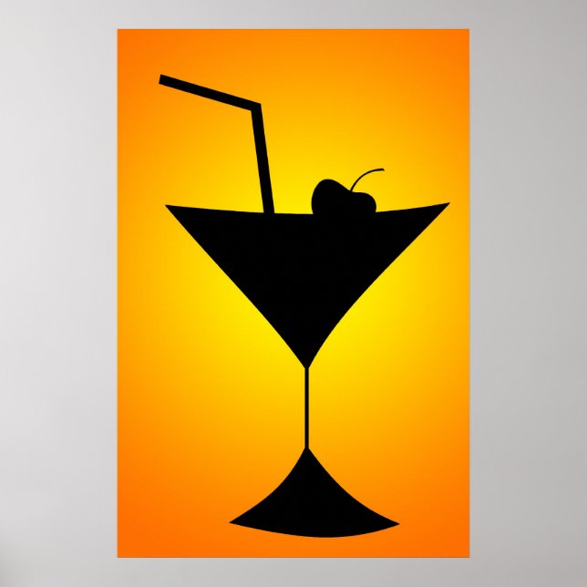 Poster en verre de cocktail (Devant)