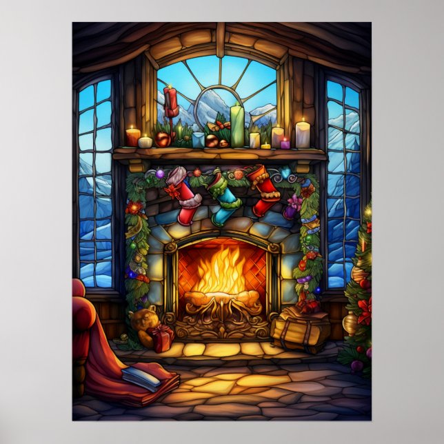 Poster en verre de Noël (Devant)