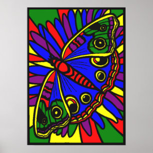 Poster en verre tendu Art numérique papillon Impri
