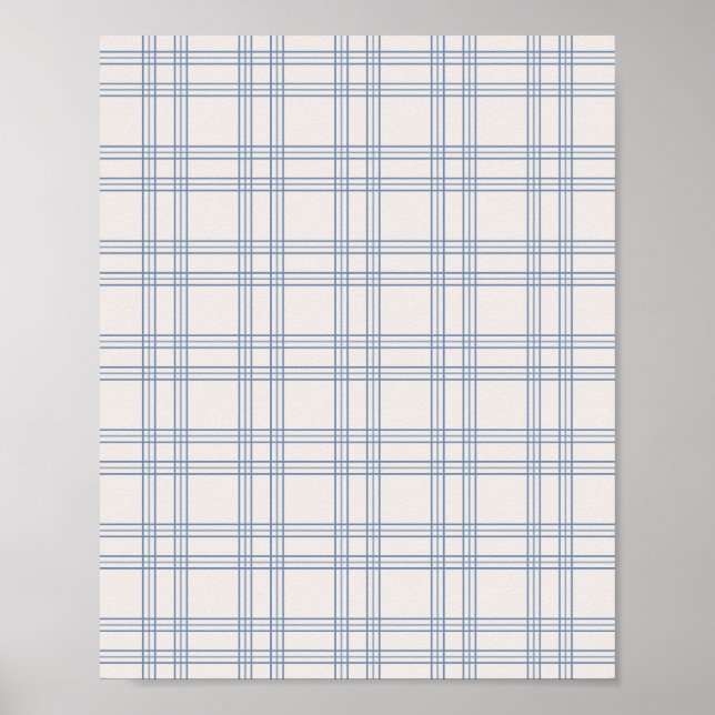 Poster En vichy Bleu Et Crème (Devant)