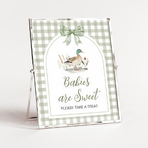 Poster en vichy Mallard Duck Baby Baby sont doux signe