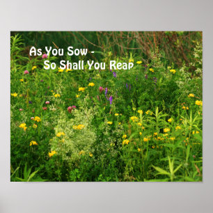Poster En Vous Présentant Des Fleurs sauvages De Citation