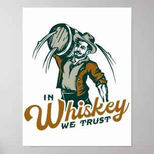 Poster En Whiskey Nous Faisons Confiance : Drôle Whisky L