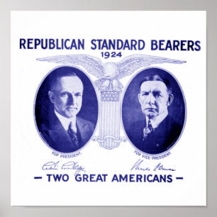 Poster encadré Coolidge-Dawes 1924