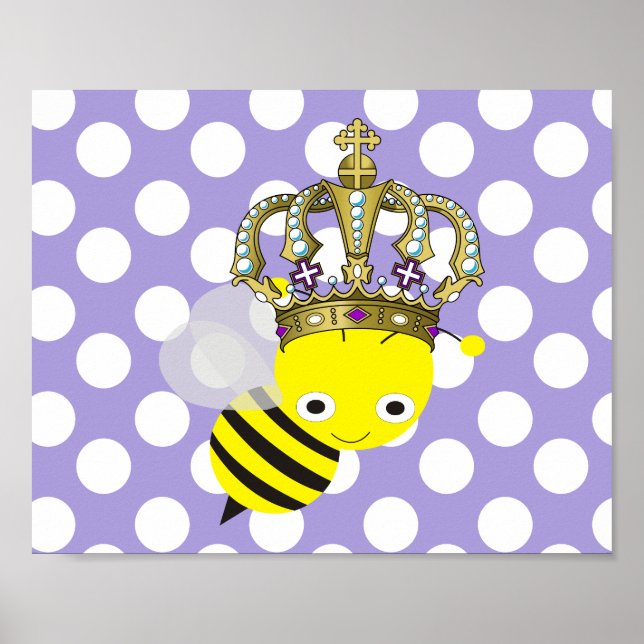 Poster encadré Queen Bee Polka Dot (Devant)