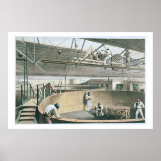 Poster Encaisser le câble télégraphique dans les réservoi