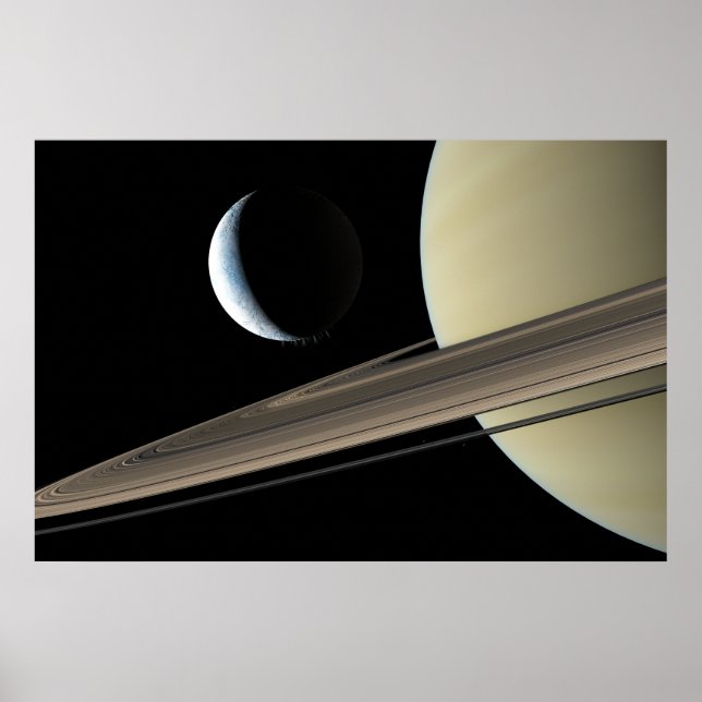 Poster Encelade et Saturne (Devant)