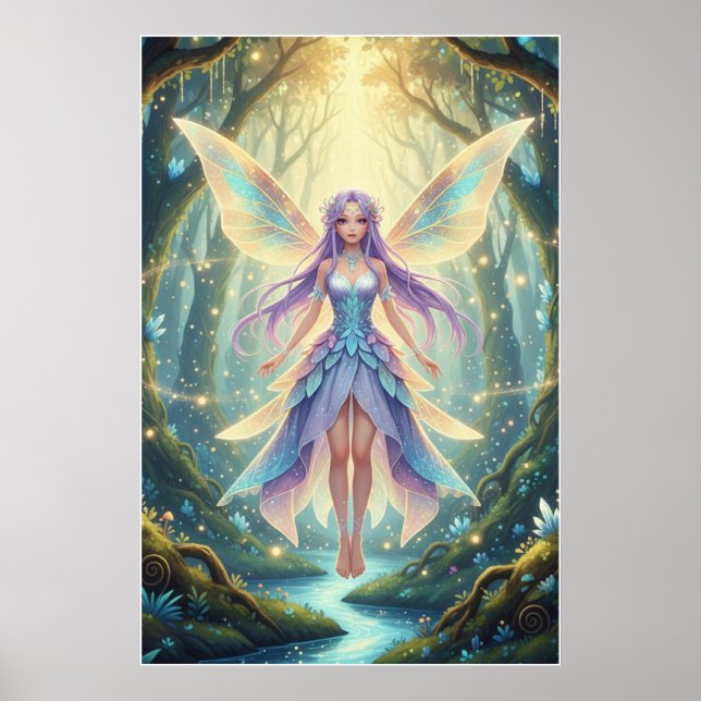 Poster Enchanted Forest Fairy | Magical Fantasy Art  (Devant)