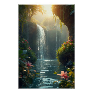 Poster Enchanted Waterfall Nature