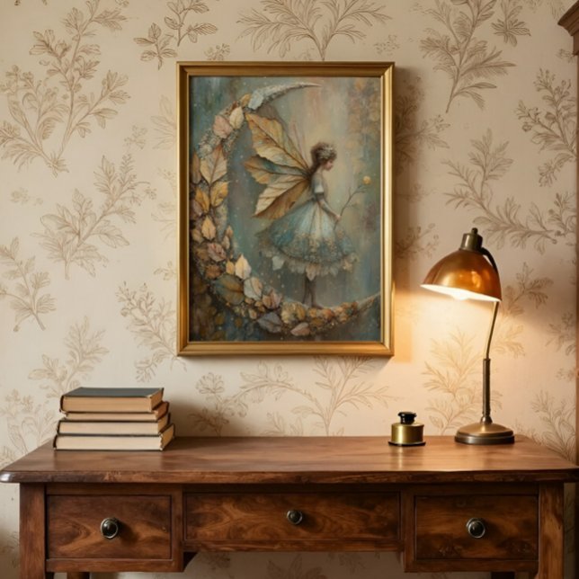 Poster Enchanted Woodland Leaf Fairy Fantasy Art (Créateur téléchargé)