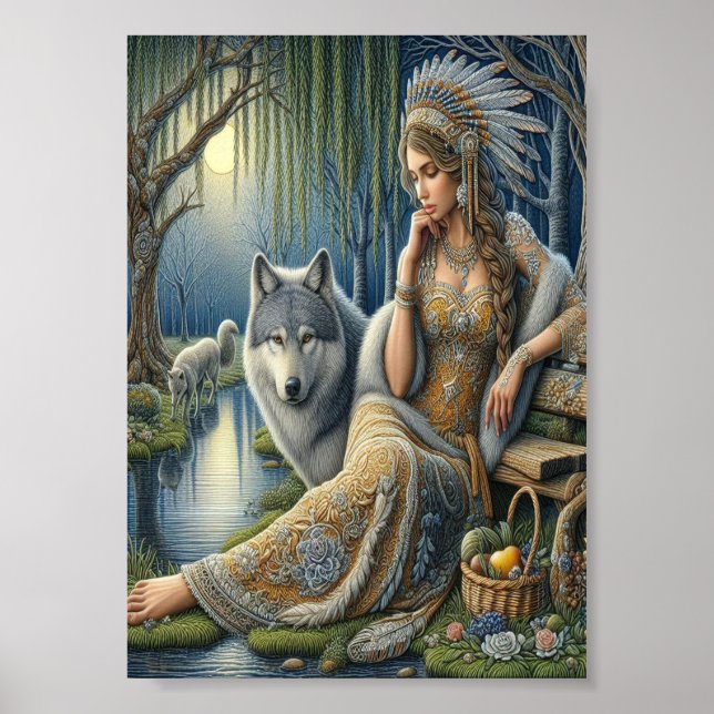 Poster Enchantement lumineux dans la forêt mystique5x7 (Devant)
