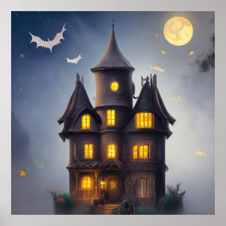 Poster Enchanter la lune d'Halloween