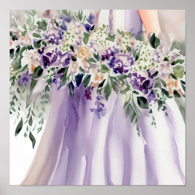 Poster Enchanter Lilac, Bouquet en cascade nuptiale 1, (Devant)