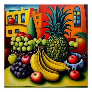 Poster Encore la vie avec des fruits 10